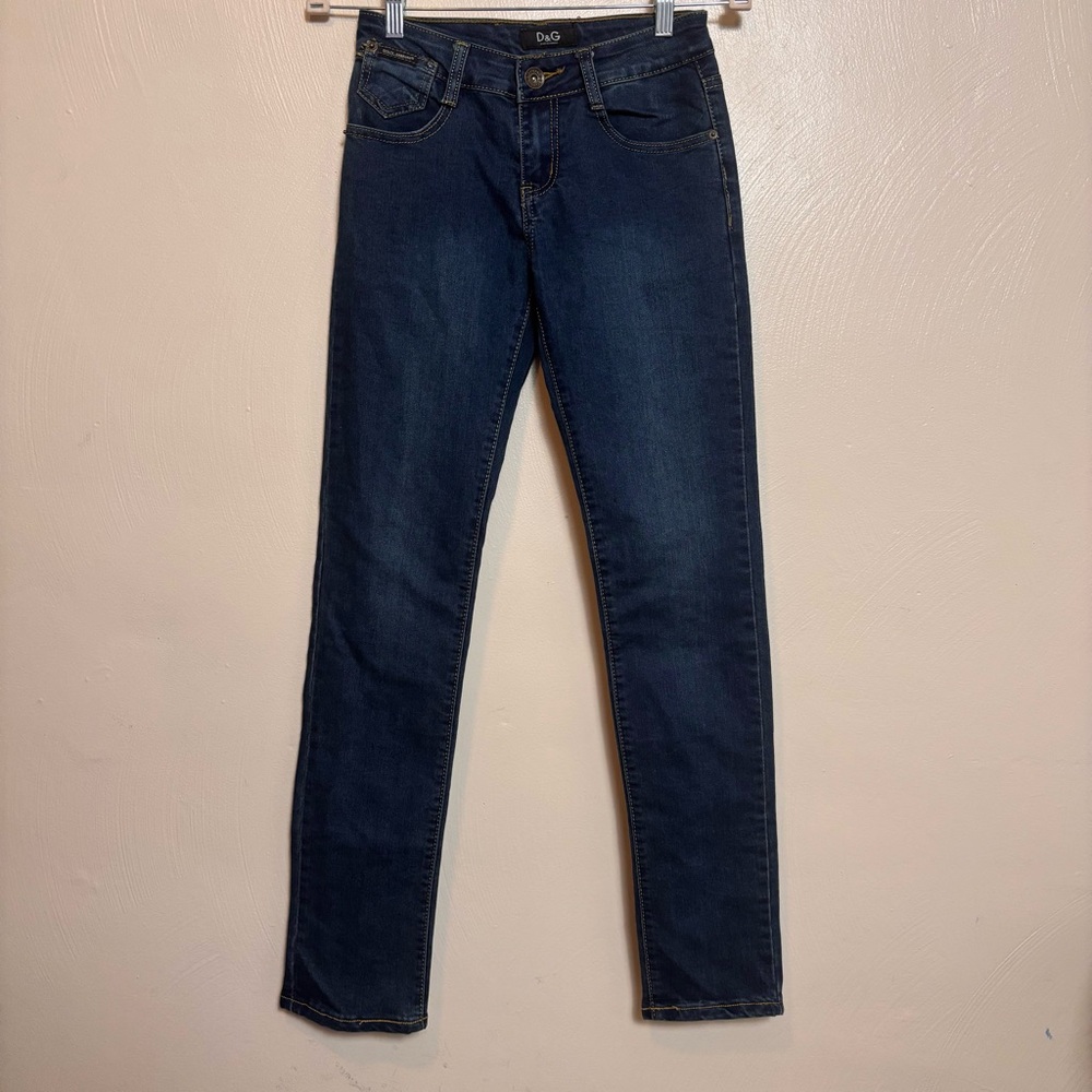 D&G Dolce & Gabbana Women's Jeans Low‎ Rise Straight Dark Like New Size 26